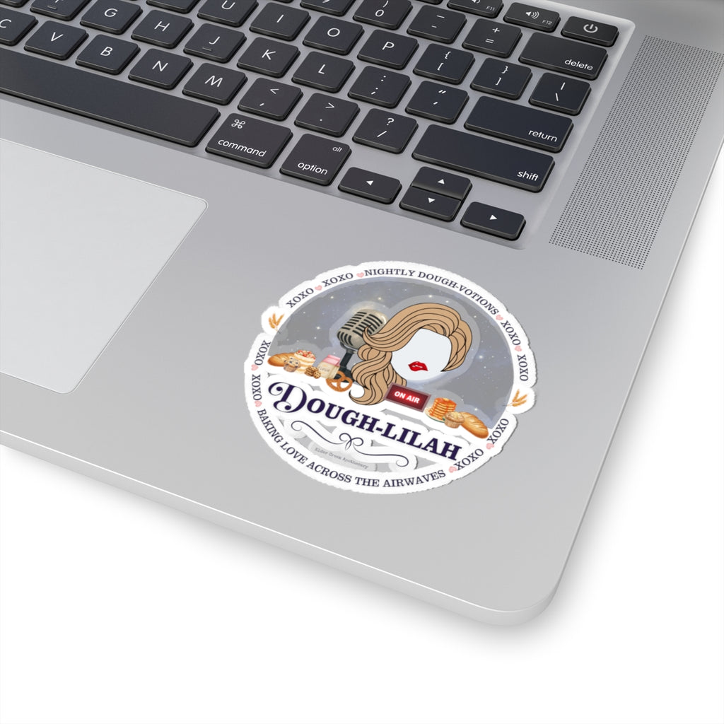 Dough-Lilah Kiss-Cut Sticker — Baking Podcast Logo Sticker (Nightly Dough-votions)